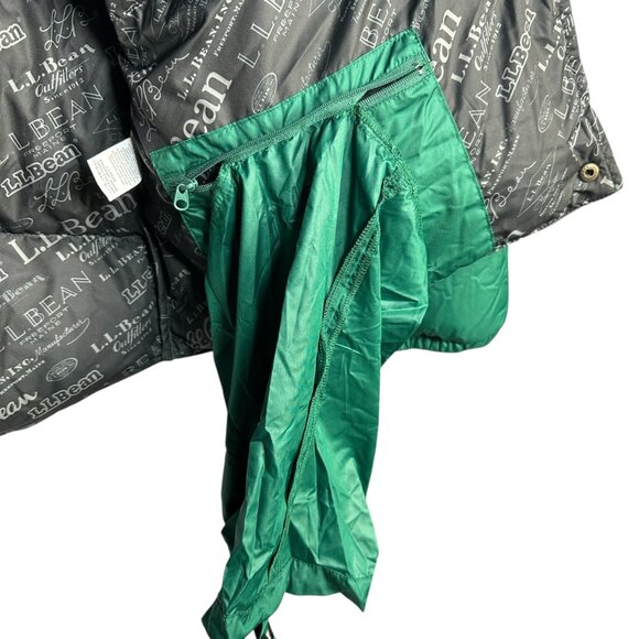 L.L. Bean Down Puffer Jacket Green Womens Size XL Snap Front Retro Classic Style - Picture 8 of 16
